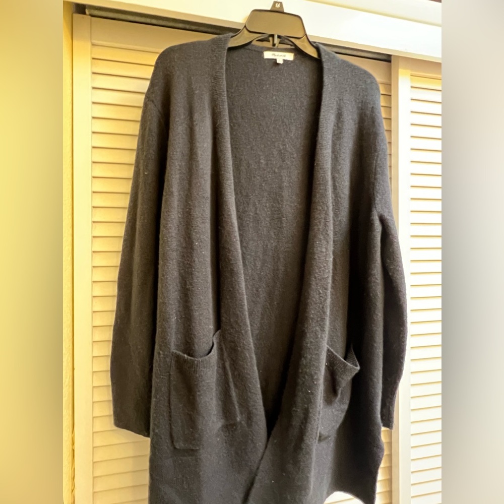 Madewell Long Black Cardigan Sweater sz M